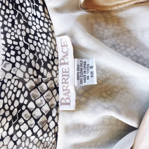 Vintage Barrie Pace Silk Snakeskin Print Women’s Blouse - Size 6 - Picture 8 of 8